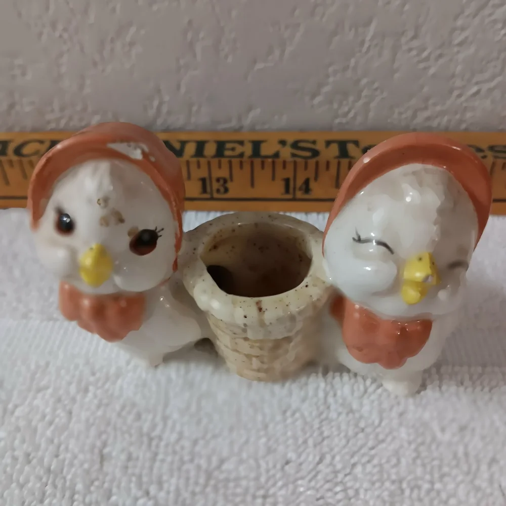 Charming Ceramic Chick Figurine with Basket